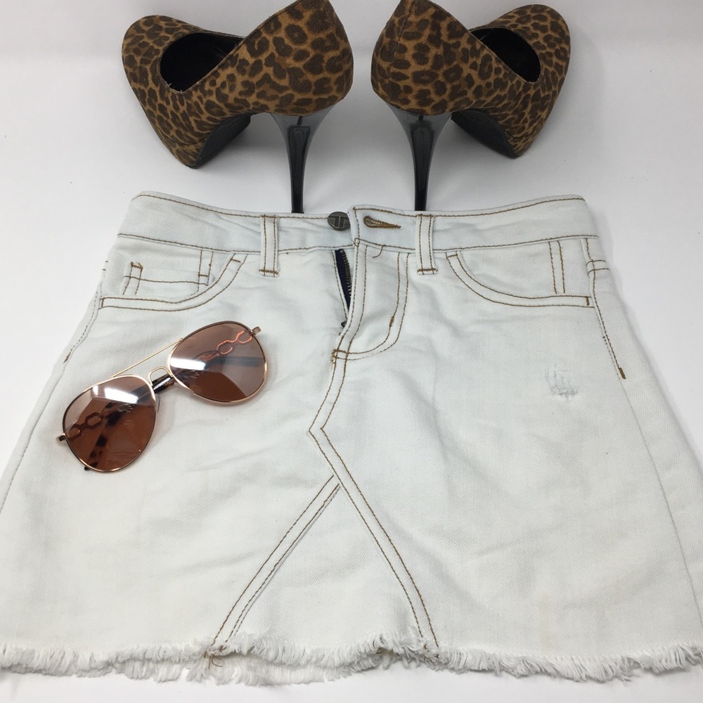 TRACTR Mini Jean Skirt